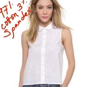 J Brand - Miramar Blouse - Cotton White - Size Small